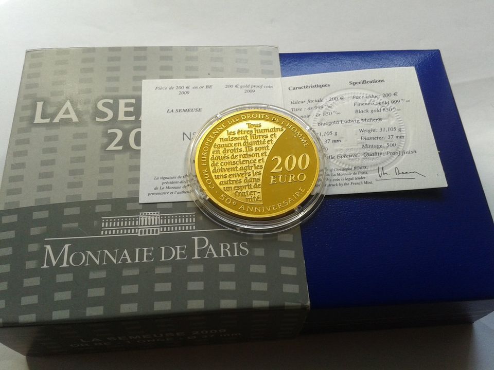 200 euro 2009 Frankreich Gerichtshof Säerin Semeuse 1 Unze Gold in München