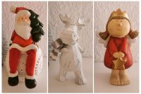 4 x Figur Weihnachten groß Weihnachtsmann Elch Engel Keramik Deko Hannover - Vahrenwald-List Vorschau