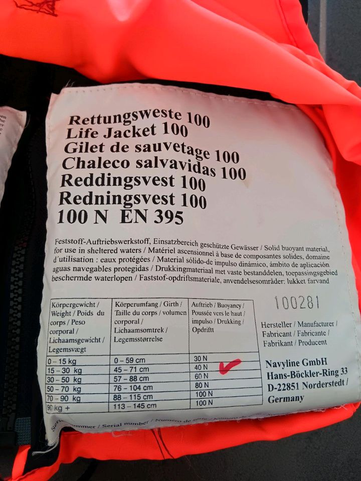 Rettungsweste von Navyline / Schwimmweste für Kinder in Runkel