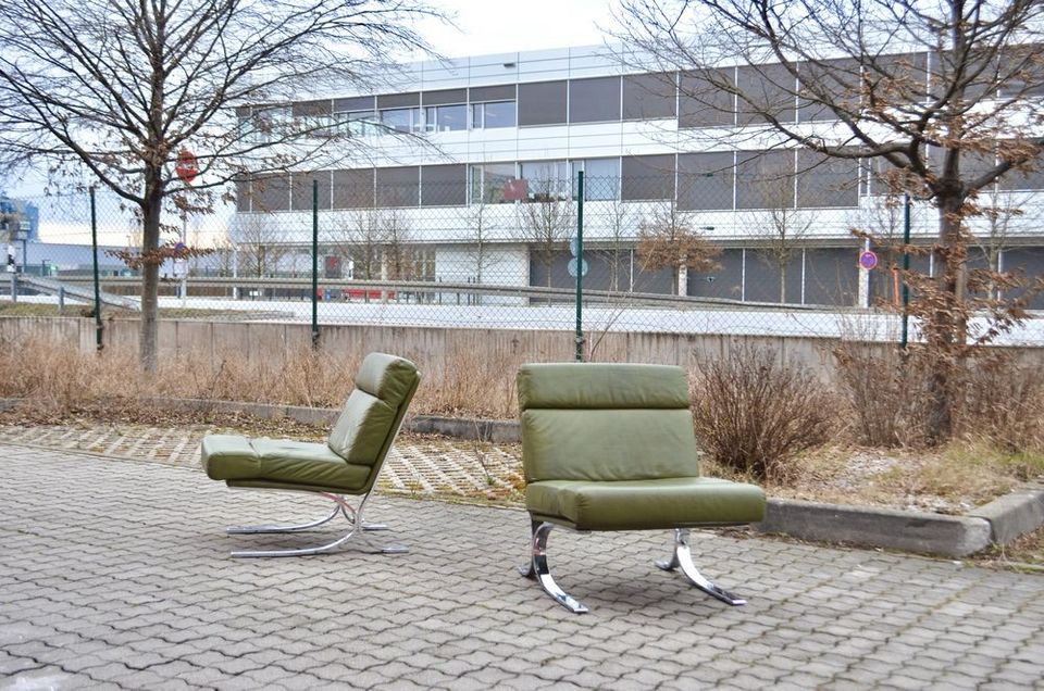 Mid Century Vintage Lounge Chair Barcelona Aera Ledersessel 1v5 in München