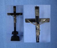 Altes Biedermeier Standkreuz Kruzifix, schwarzes Holz, Christus Nordrhein-Westfalen - Kerpen Vorschau