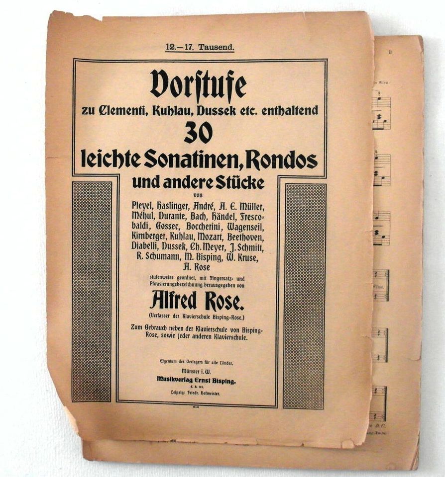 4 alte Notenhefte Klavier ca 100 Jahre alt insgesamt 330 Seiten in Bad Nauheim