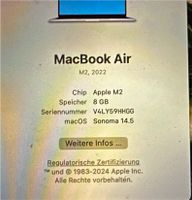 MacBook Air M2 2023 Niedersachsen - Stelle Vorschau