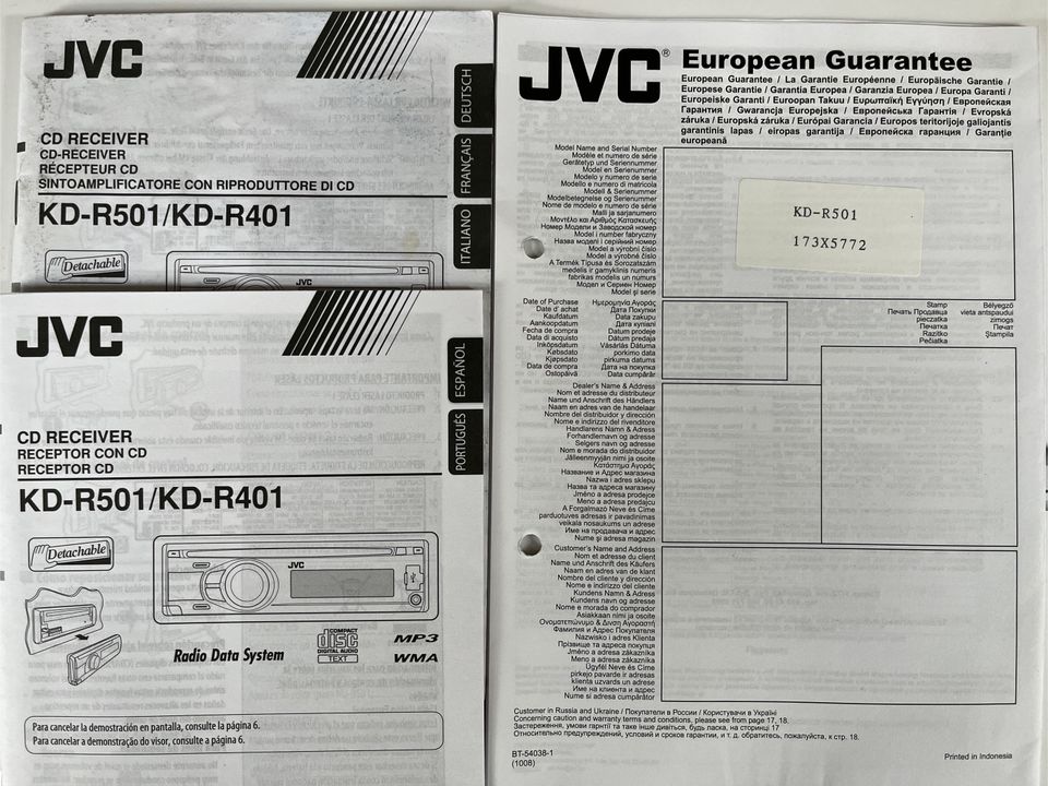 JVC CD-Receiver mit Bedienungsanleitung in Oldenburg