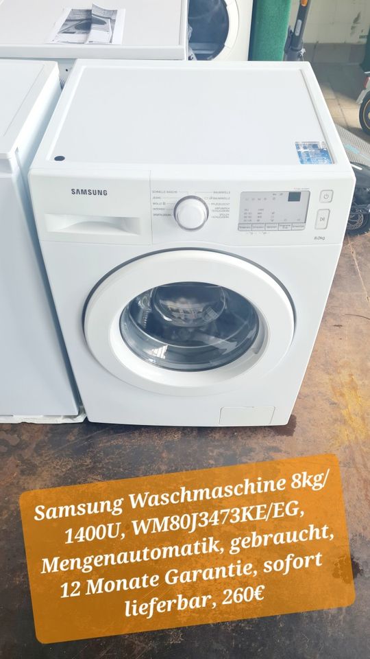 Samsung Waschmaschine 8KG WM80J3473KE in Krefeld