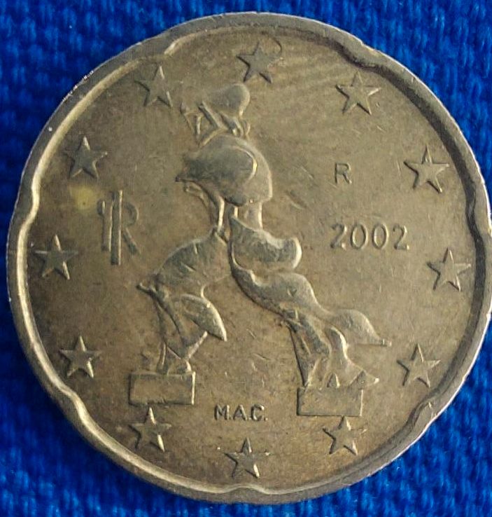 20 Euro Cent Italien MAC 2002 Selten in Stralsund