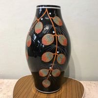Große Vase Hyalithglas handbemalt Schwarzglas vintage antik alt Nürnberg (Mittelfr) - Mitte Vorschau
