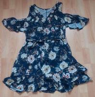 Bonprix Kleid Größe 44/46 L blau Blumenmuster Brandenburg - Am Mellensee Vorschau