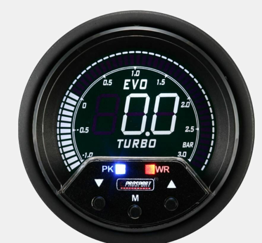 Prosport Ladedruckanzeige EVO Premium Serie 52mm, Peek+Alarm,3Bar in Murr Württemberg