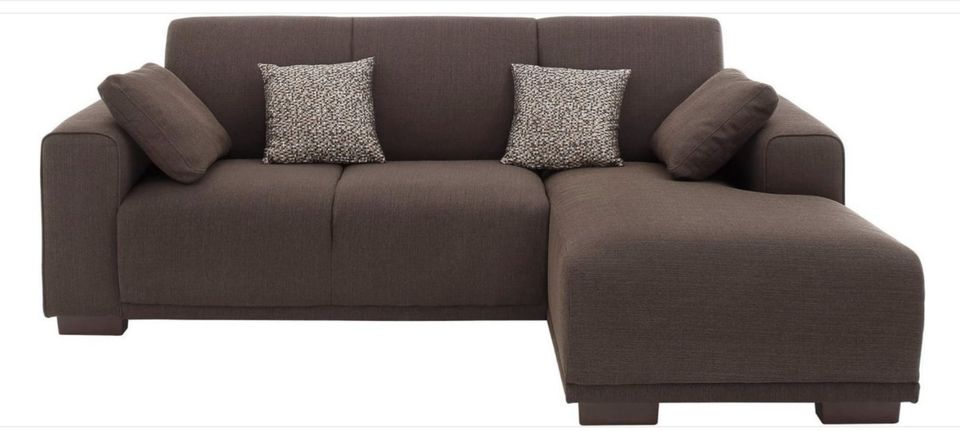 Ecksofa grau, L-Form, Recamiere rechts, Couch in Angermünde