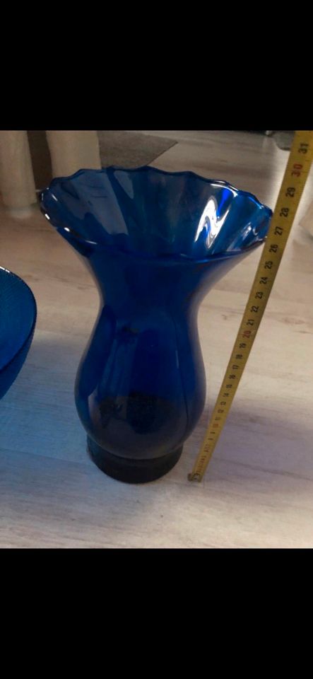 4 Teile Glas blau Vase Schüssel Dekoration Geschirr in Salzgitter