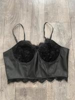 Sexy Crop Leder top schwarz Shein S/36 mit Spitze Rostock - Reutershagen Vorschau