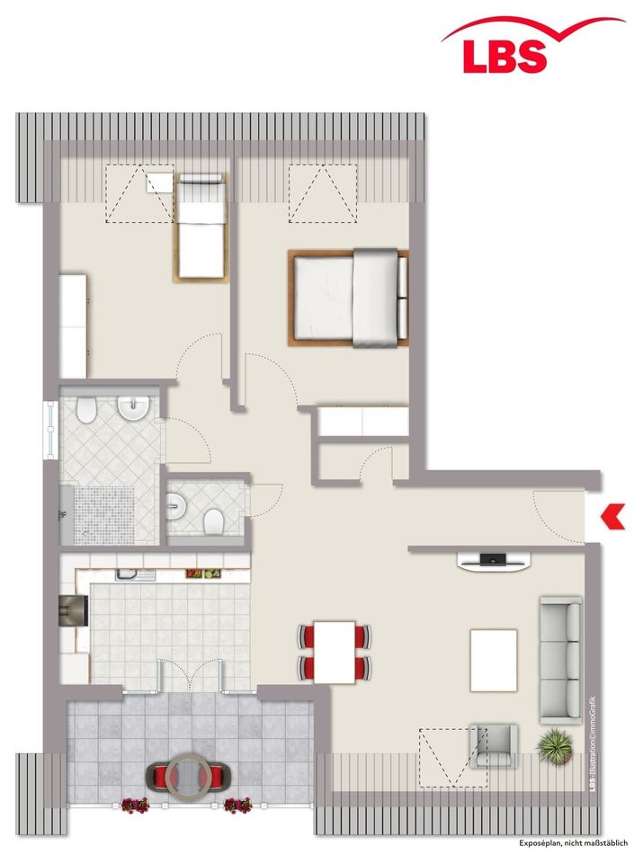 Neubau-Barrierefreie 2,5 Zimmer Etagen-Wohnung mit Balkon und Aufzug in Oberhausen