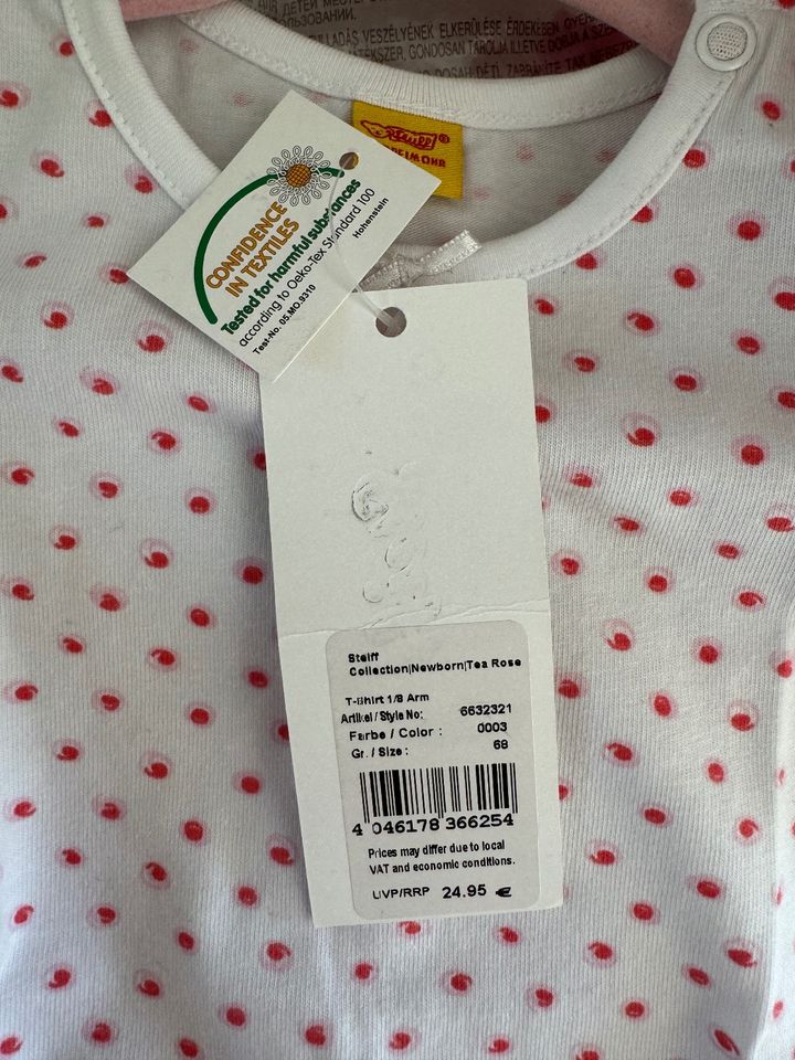 Neues Steiff T-Shirt weiß pink rosa Pünktchen Steiff Teddy, NP25€ in Kirchheim unter Teck