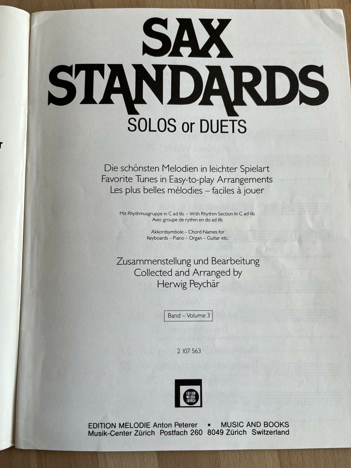 Sax Standards Nr. 3 Solos und Duets (Leichte Spielart) in Aurachtal