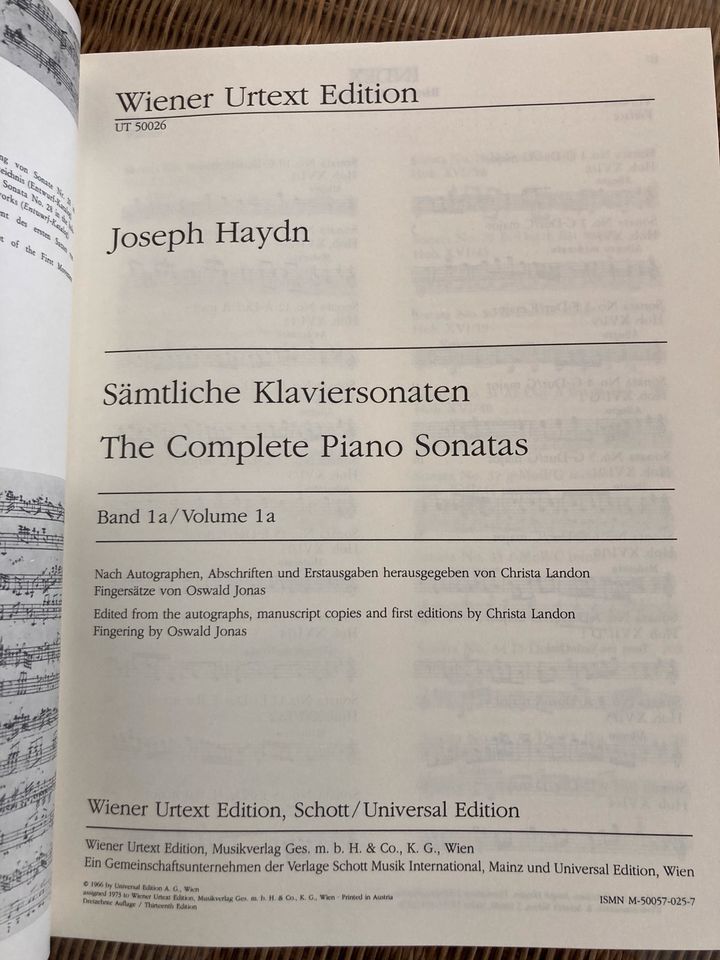 Klaviernoten- Haydn Sämtliche Klaviersonaten in Schenefeld