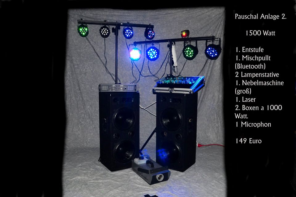 DJ Equipment, Musikanlage, Licht, Laser, Nebelmaschiene  Mieten. in Hannover