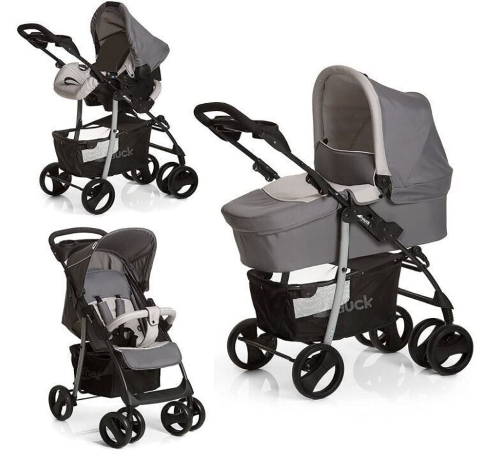 Hauck Kombi Kinderwagen Shopper SLX Trioset bis 25 kg Grau in Scheeßel