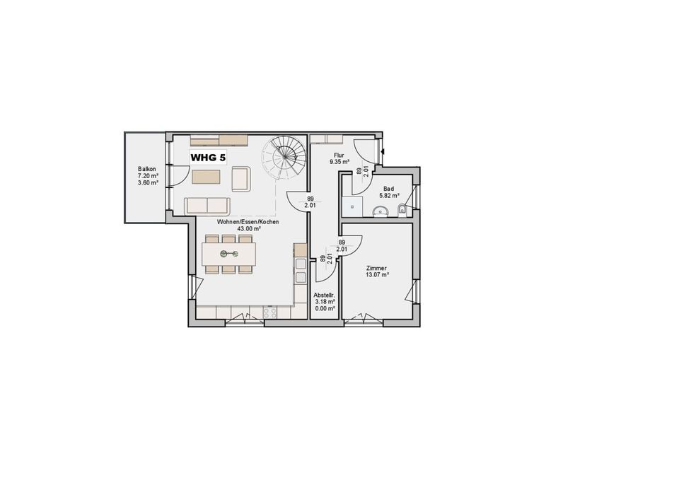 Hochwertige Maisonette-Eigentumswohnung über 2 Etagen mit Balkon Nr. 5 in Leutershausen in Hohenroth bei Bad Neustadt a d Saale