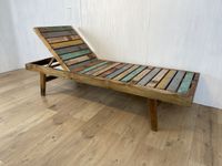 Boatwood by WMK # Sehr schöne & hochwertige Liege aus altem Bootsholz, ein handgefertigtes Unikat aus massivem Teakholz #  Sonnenliege Holzliege Daybed Bank Gartenmöbel Upcycling Teak Loft Industria Friedrichshain-Kreuzberg - Friedrichshain Vorschau