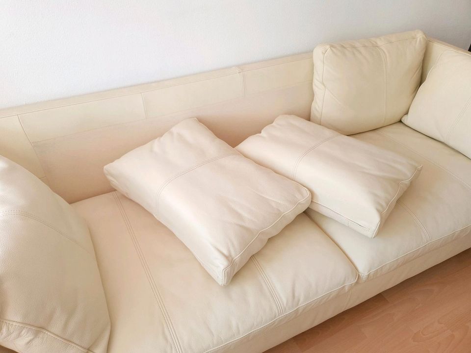 Ikea STOCKHOLM 3er Sofa Couch aus Leder Creme Weiß Beige in Landshut