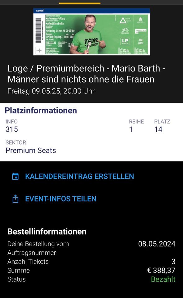 3 PREMIUMTICKETS Mario Barth “Männer sind nichts ohne die Frauen“ in Detmold