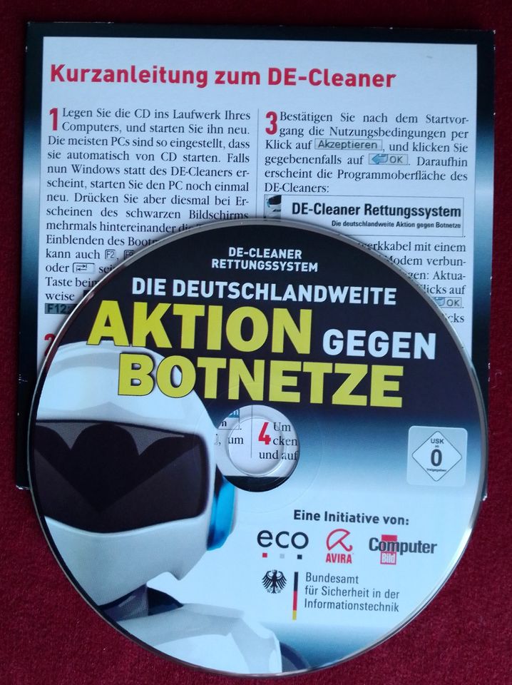ANTI-BOT-CD "DE-Cleaner"   eine Initiative des BSI in Überlingen