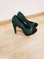 Grüne Highheels mit schwarzer Spitze Hessen - Pfungstadt Vorschau