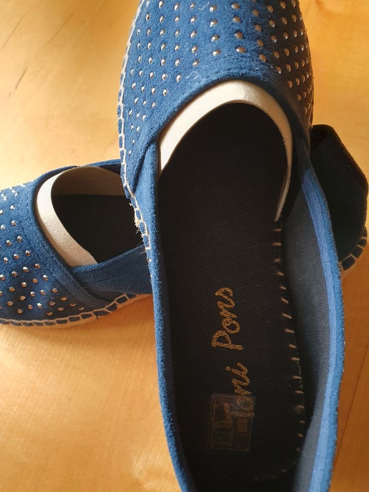 neue Toni Pons Espadrilles, 36, marine, Velours mit Strass in Holzkirchen