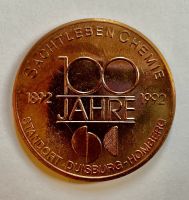 Medaille "100 JAHRE SACHTLEBEN CHEMIE" 1892-1992 Duisburg - Homberg/Ruhrort/Baerl Vorschau