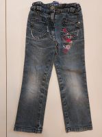 ⭐️ Mädchen Jeans blau mit Blumenmotiv - stylisch ⭐️ Gr. 110 Baden-Württemberg - Plochingen Vorschau