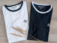 Jack & Jones T- shirts Herren Gr.M figurbetont blau, weiß Mecklenburg-Vorpommern - Stralsund Vorschau