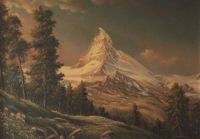 Ölbild Ölgemälde Berg Matterhorn Abendsonne Versand kostenlos Nordrhein-Westfalen - Meckenheim Vorschau