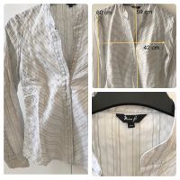 Miss H Bluse V Ausschnitt Oberteil Langarm 34 XS weiß grau silber Nordrhein-Westfalen - Ratingen Vorschau