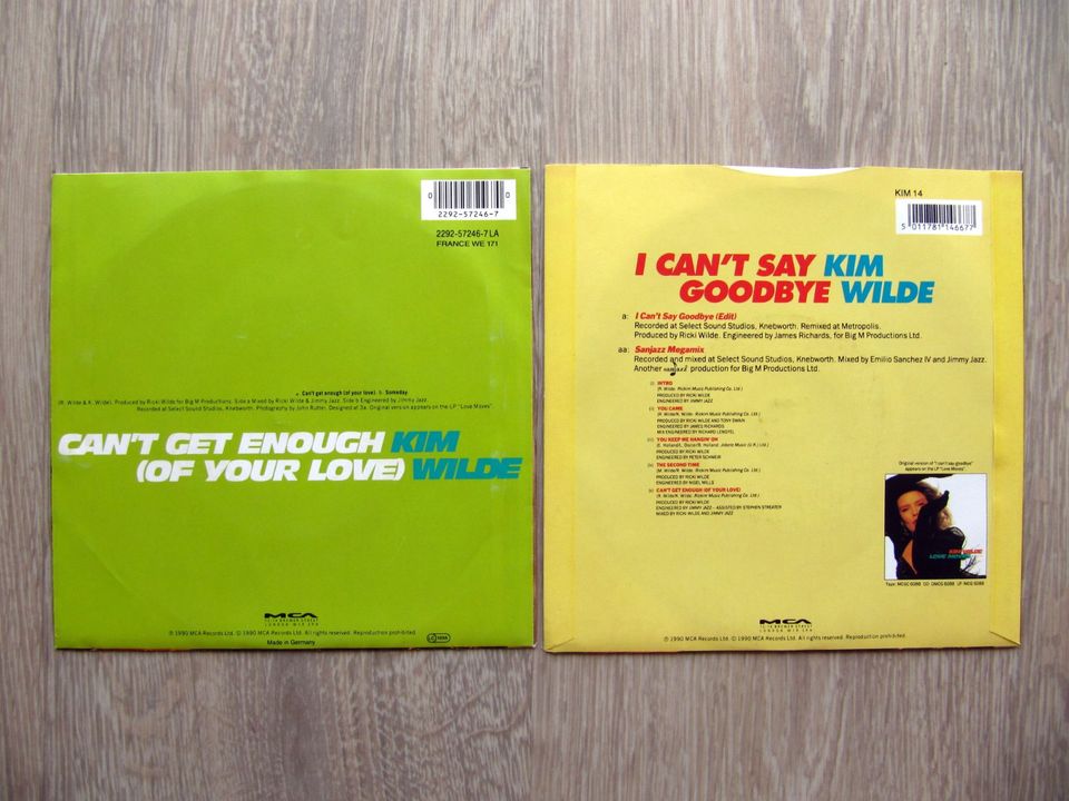 2x Kim Wilde 1990 Vinyl Single 7" I Can't Say Goodbye Get Enough in Isny im Allgäu