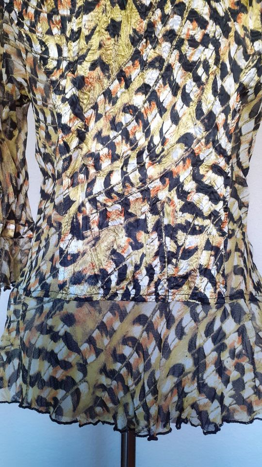 Vfrei❤️BIBA❤️Bluse Leo Print Crinkle Edel sehr chic 42 wNeu in Kölleda