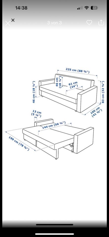 Ikea Couch Schlafcouch in Schmelz