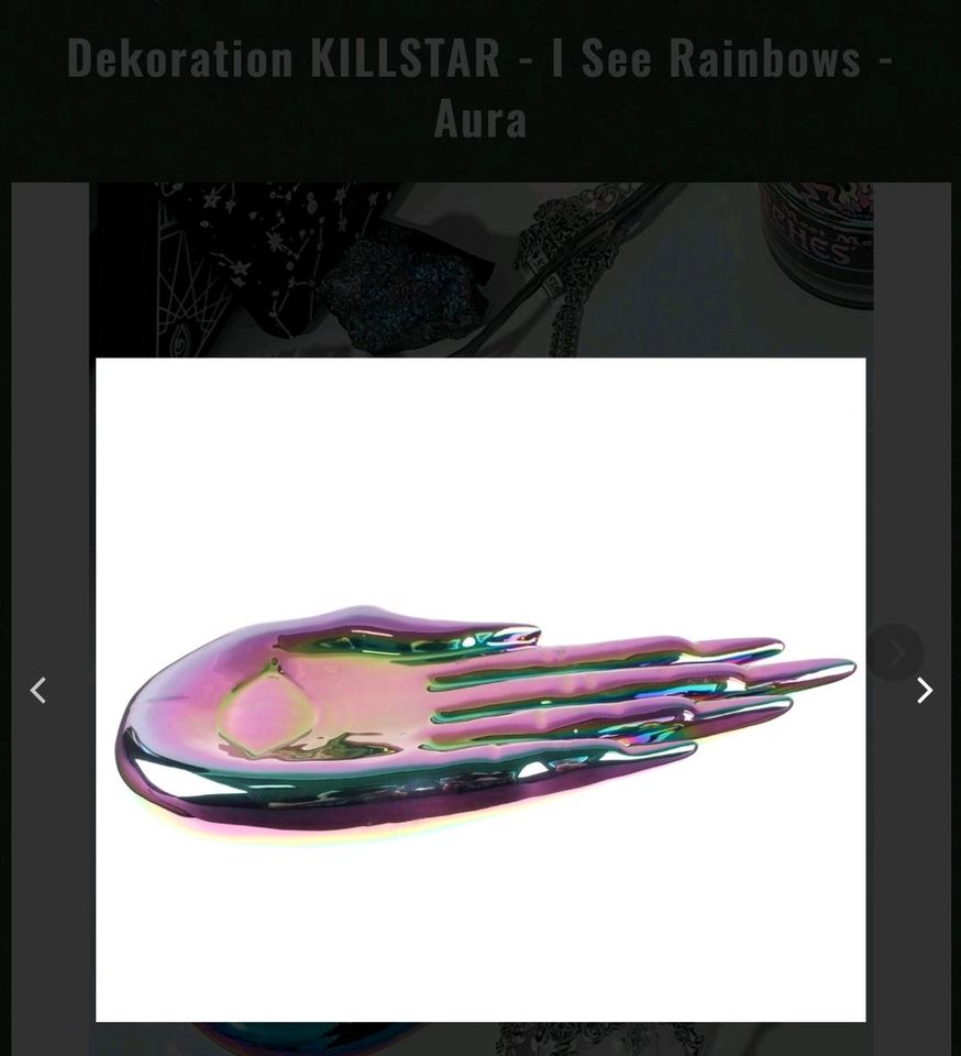 Killstar Deko "Aura/ Rainbow" Skull & Hand gothic holographic neu in Bernau