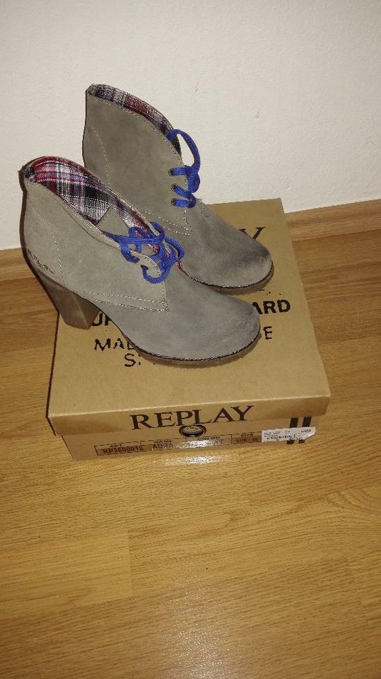 Replay Ankle Boots grau vintage 10cm Absatz in Langgöns