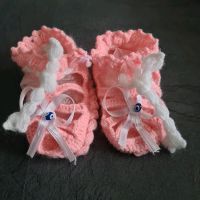Strick Newborn Babyschuhe Hausschuhe Sandalen Rosa Weiß Neu! Bayern - Senden Vorschau