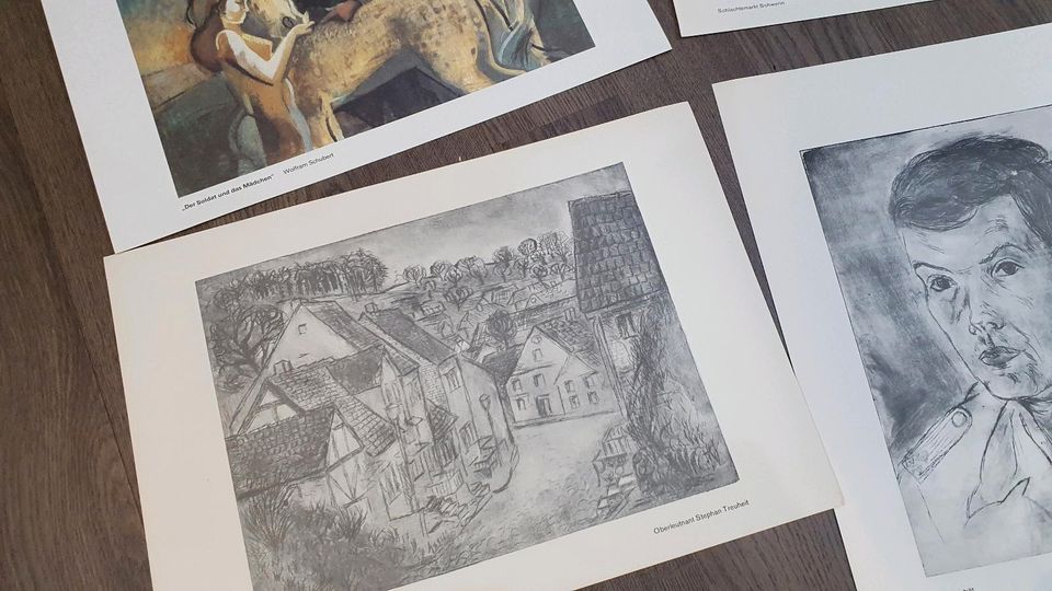 Kunstdruck Plakat Kunsterziehung  Volk und Wissen VEB Dürer usw in Pössneck