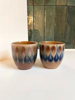 Keramikbecher handgemalt Vintage 150ml braun blau 70s Lindenthal - Köln Sülz Vorschau