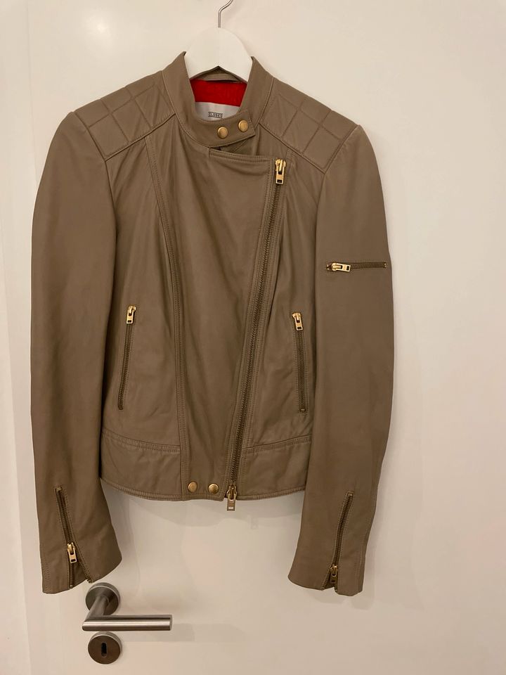 Closed Biker Lederjacke Gr. XS/34 beige/taupe in Düsseldorf