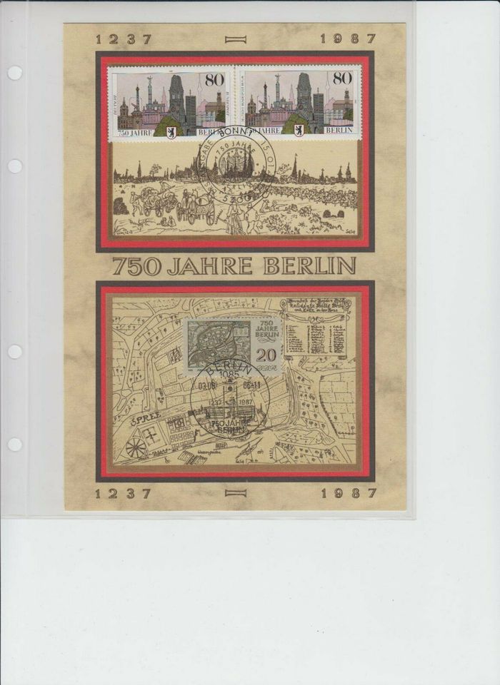 Album Briefamrken Gedenkblätter verschiedene Länder/Städte in Borken