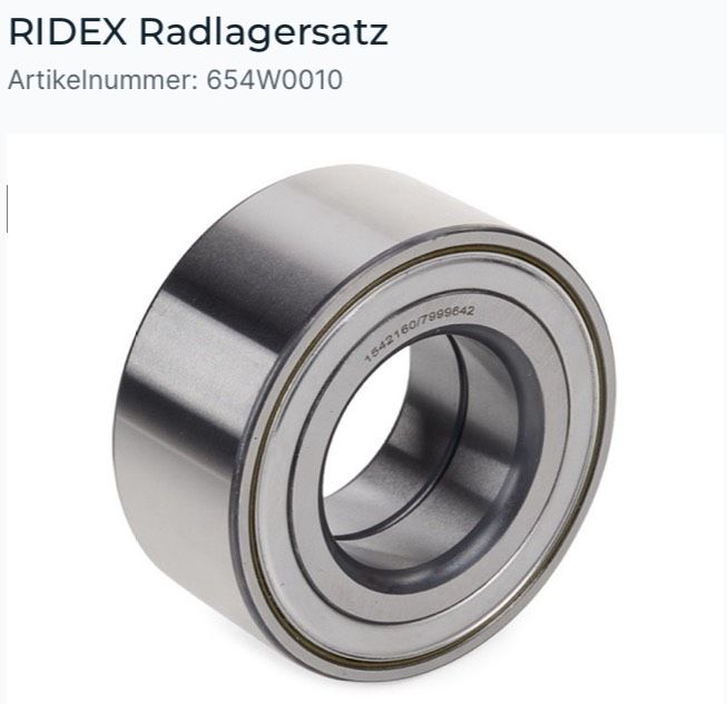 Radlagersatz RIDEX 654W0010 in Hamburg