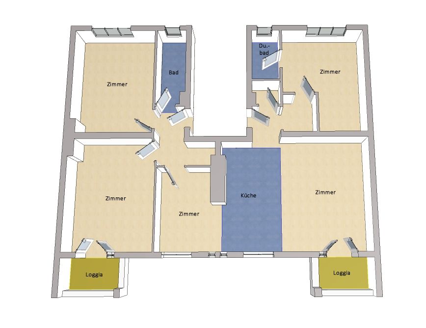 IMMOBERLIN.DE - Top saniert! Großzügige Altbauwohnung mit Südbalkons + Pkw-Stellplatz in Berlin