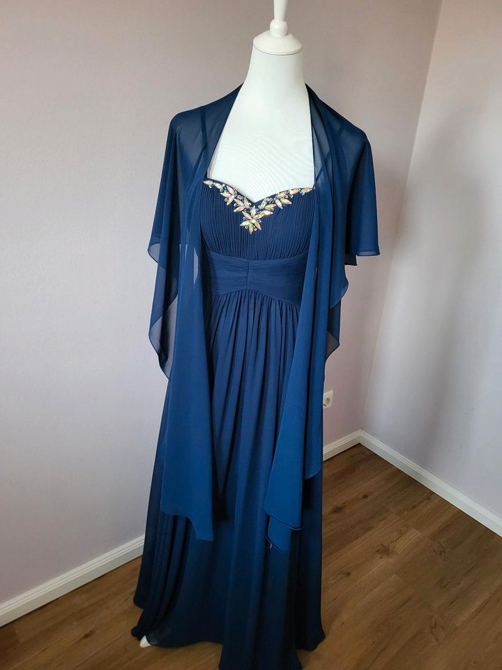 Blaues Abendkleid, Abschlusskleid, Stola, Gr. 34, Laona, in Walsrode