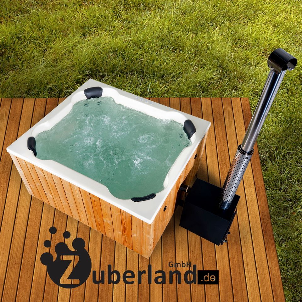 20% Rabatt, Hot Tub 2mx1,7m, GFK, Holzofen, Whirlpool, LED, 8Pers in Delligsen