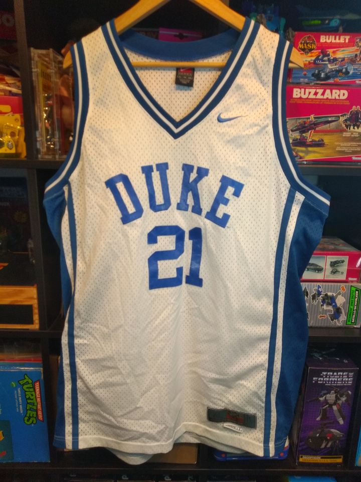 College Basketball USA Duke Trikot 90er Jahre rar US XL weiß 21 in Leck
