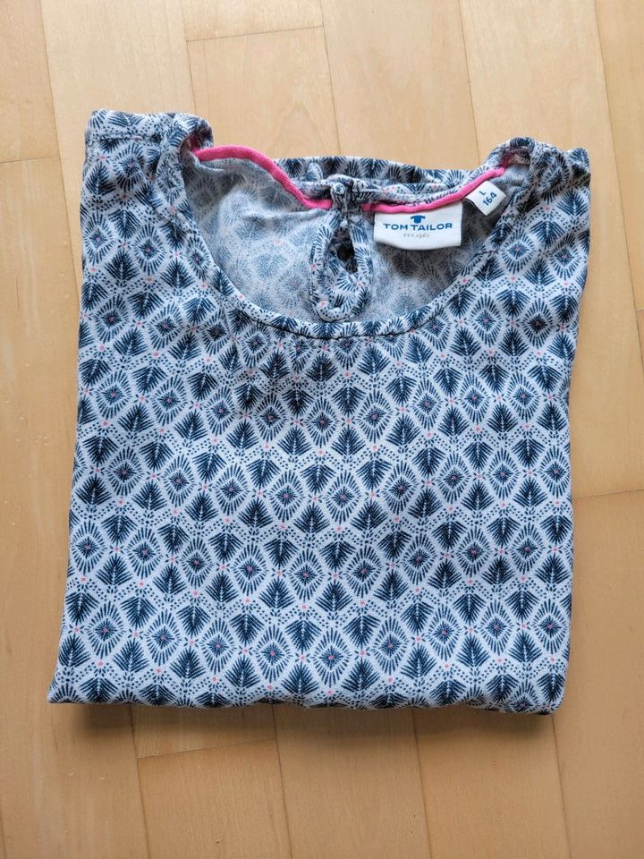 T-Shirt Kurzarmshirt blau weiß von Tom Tailor Gr. L 164 Mädchen in Schwarzenbek